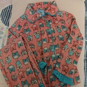 3T Owl Pajamas 3 Piece Sleepset with Robe